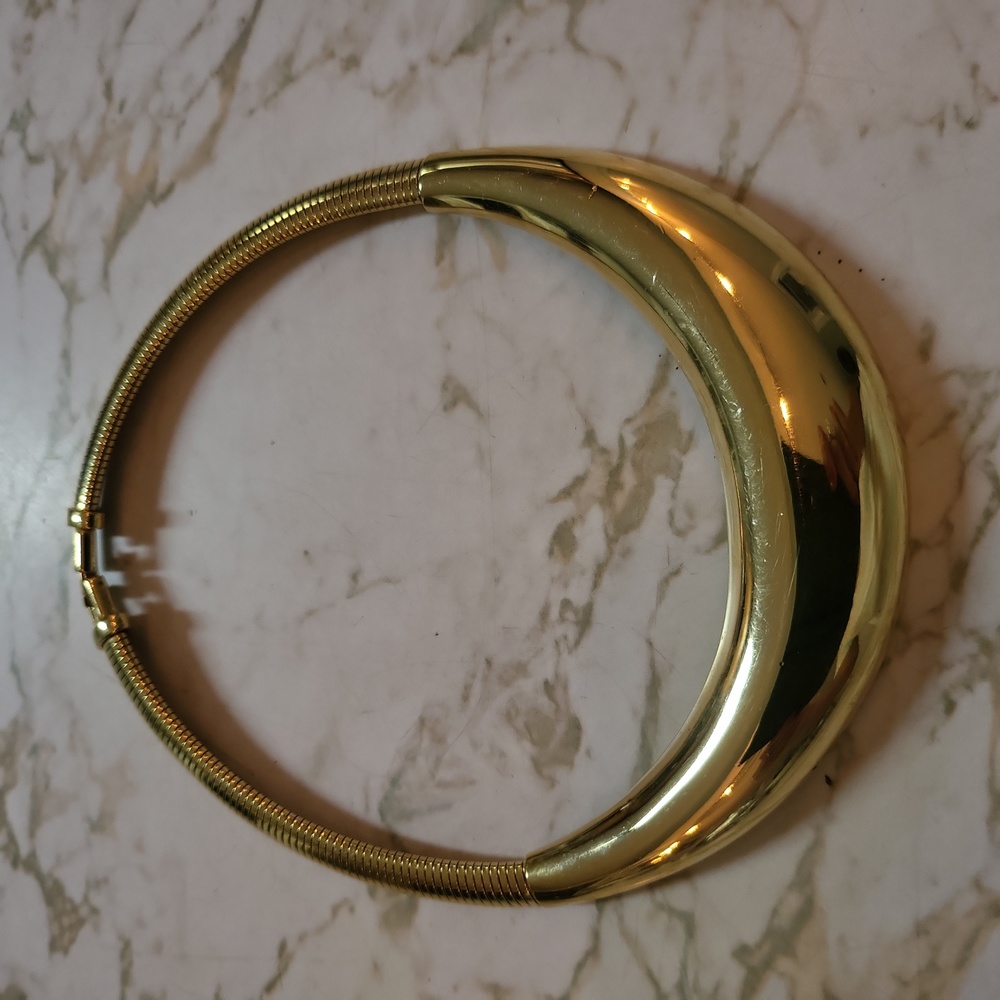 Rare Givenchy Gold Plated Omega Torque Haute Couture Bib Necklace